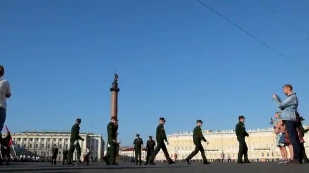 Saint Petersburg Oroszország Június 2020 Győzelmi Parádé Próbája Palota Téren — Stock videók