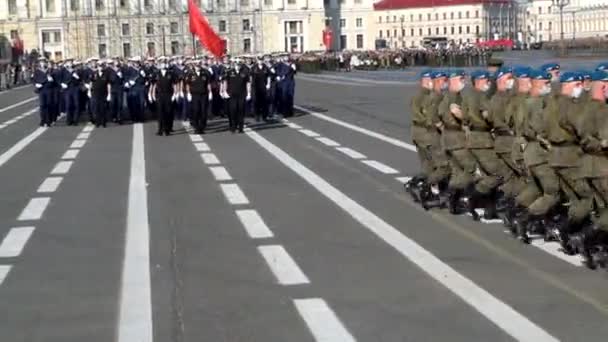 Sankt Petersburg Rosja Czerwca 2020 Próba Parady Zwycięstwa Placu Pałacowym — Wideo stockowe