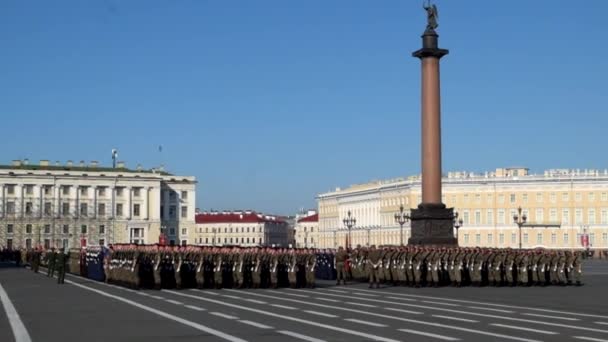 Saint Petersburg Rússia Junho 2020 Ensaio Desfile Vitória Praça Palácio — Vídeo de Stock