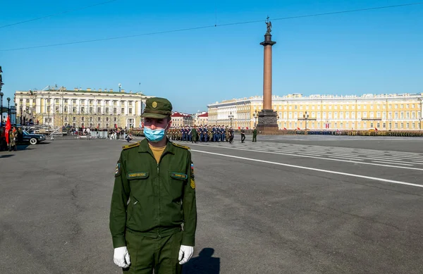 Saint Petersburg Russia June 2020 Rehearsal Victory Parade Palace Square — Stock Photo, Image