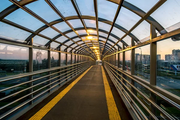 Saint Petersburg Russia June 2020 Pedestrian Overpass Pulkovo Highway Petersburg — Stock Photo, Image