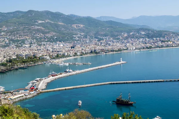 Alania Turkey September 2020 View Walls Ancient Fortress Harbor Alanya — Stock Photo, Image