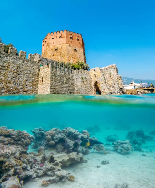 Alania Turkiet September 2020 Utsikt Över Murarna Den Antika Fästningen — Stockfoto