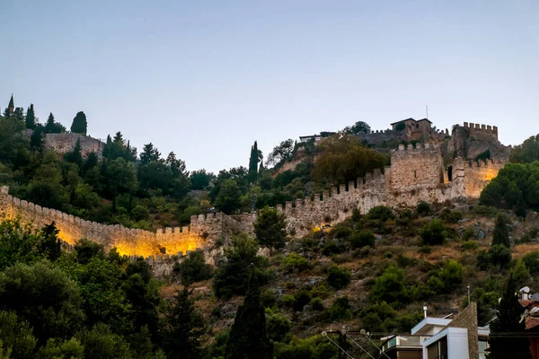 Alanie Turquie Septembre 2020 Vue Des Murs Ancienne Forteresse Tour — Photo