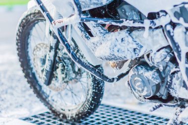 Motosiklet araba yıkama motosiklet büyük bisiklet köpük Enjeksiyon ile temizlik