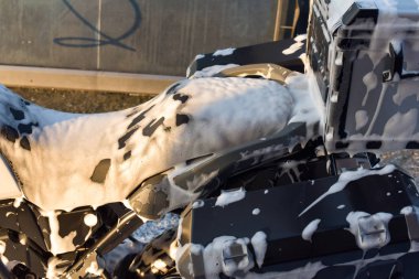 Motosiklet araba yıkama motosiklet büyük bisiklet köpük Enjeksiyon ile temizlik