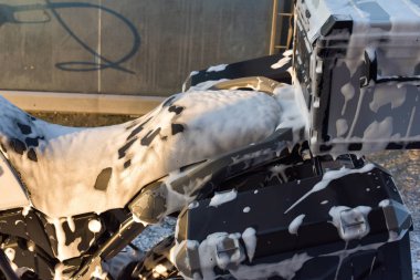 Motosiklet araba yıkama motosiklet büyük bisiklet köpük Enjeksiyon ile temizlik
