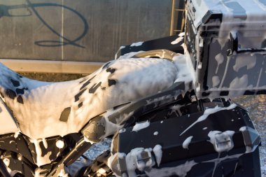 Motosiklet araba yıkama motosiklet büyük bisiklet köpük Enjeksiyon ile temizlik