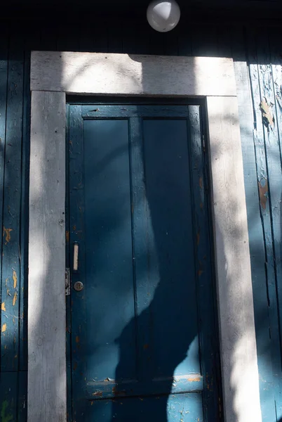 Envejecido azul pintado grunge madera textura fondo — Foto de Stock