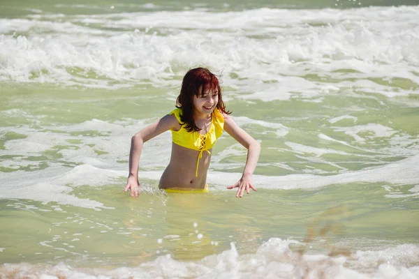 Girl Sea Portrait Young Girl Teenager Summer Vacation Sand Sunny — Stock Photo, Image