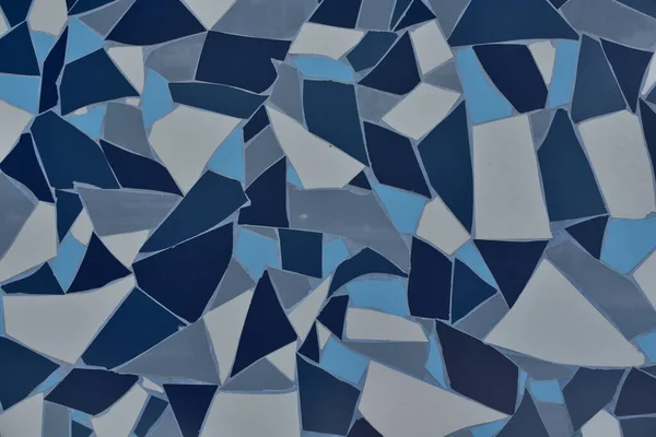 Piedra Roca Azulejo Decoración Simetría Pintada Azul Con Grietas Textura — Foto de Stock