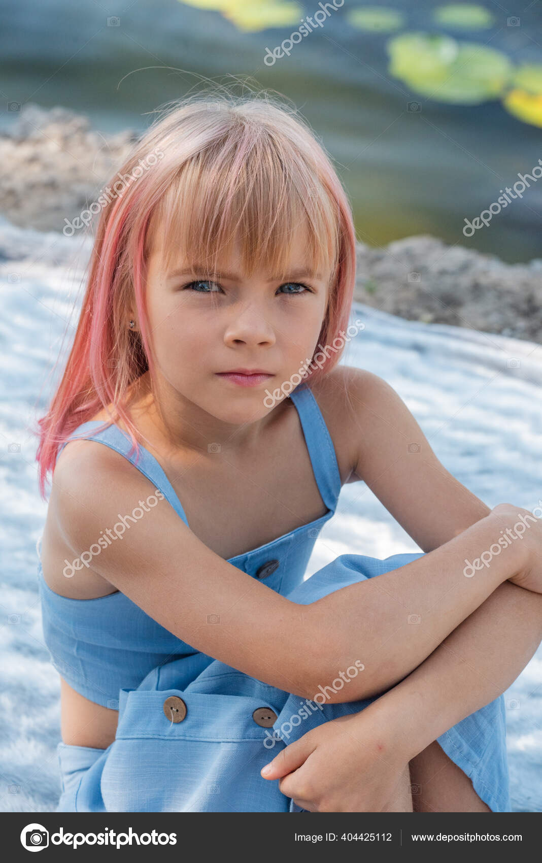 Cute Child Girl Portrait Outdoor Portrait Cute Little Girl Summer Stock  Photo by ©kapinosova 404419830