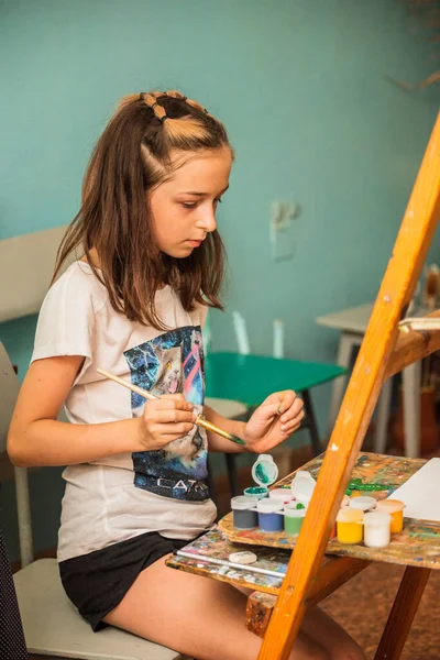 Uma Série Fotografias Aulas Numa Escola Arte Escola Arte Aulas — Fotografia de Stock