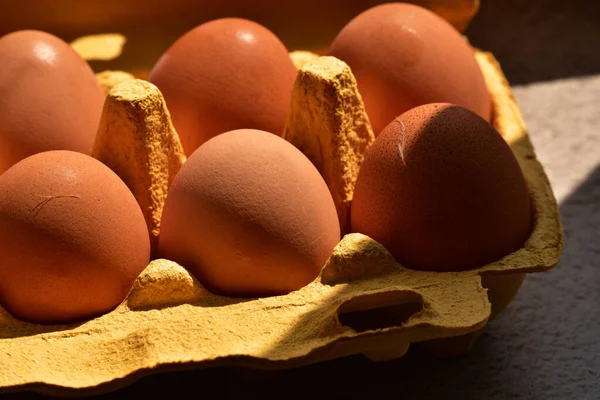 Ouă Pachet Ouă Gata Pentru Gătit Ouă Pui — Fotografie, imagine de stoc