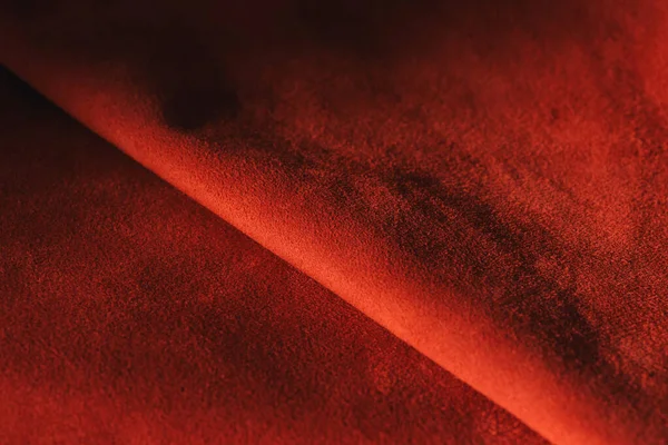 Vörös Matt Háttér Bőr Szövet Közelkép Bársony Textúra Varrat Nélküli — Stock Fotó