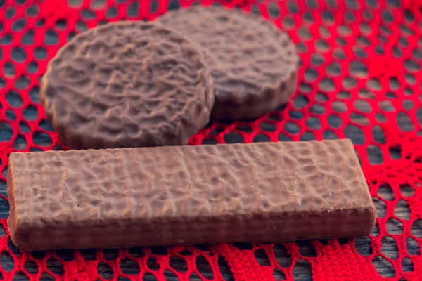 Vedere Top Cookie Urilor Ciocolată Prăjituri Ciocolată Desert — Fotografie, imagine de stoc