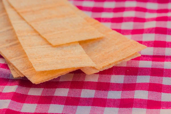 Paquete Fichas Rectangulares Chips Rectangulares Fotografía Macro Papas Fritas — Foto de Stock