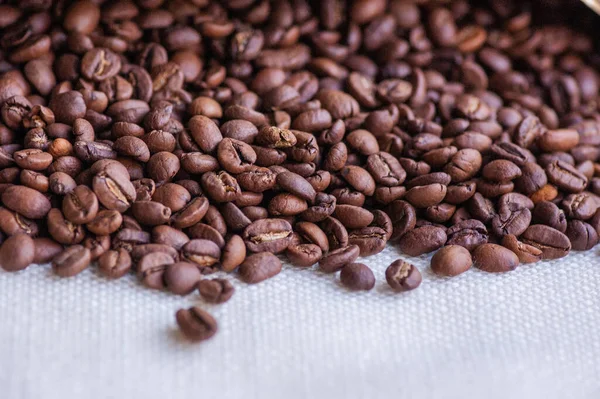 Fondo Granos Café Café Natural Tostado Ligero Mañana Vigor Cafeína — Foto de Stock