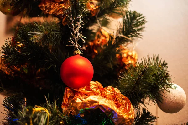 God Jul Och Gott Nytt Julleksaker Trädet Julen — Stockfoto