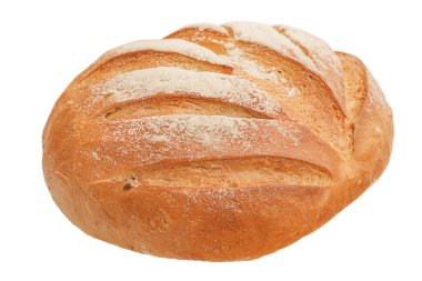 Taze tahıllı ekmek beyaz arkaplanda izole edildi