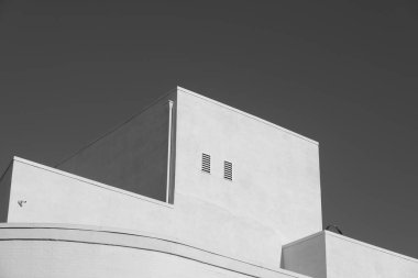 Tasarım için Los Angeles'taki binaların ön cephesinin elemanları ve detayları