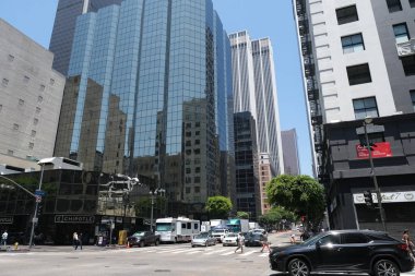 Büyük bir şehrin gökdelenleri. Los Angeles, Amerika Birleşik Devletleri. Temmuz 2019