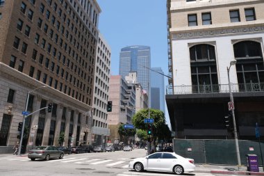 Büyük bir şehrin gökdelenleri. Los Angeles, Amerika Birleşik Devletleri. Temmuz 2019