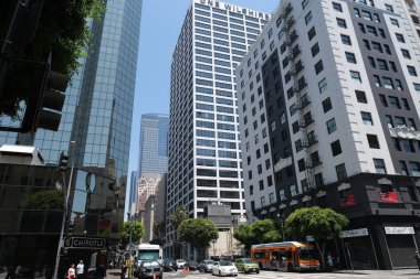Büyük bir şehrin gökdelenleri. Los Angeles, Amerika Birleşik Devletleri. Temmuz 2019