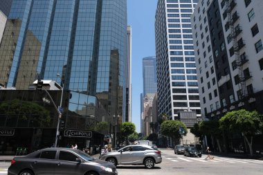 Büyük bir şehrin gökdelenleri. Los Angeles, Amerika Birleşik Devletleri. Temmuz 2019