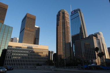 Büyük bir şehrin gökdelenleri. Los Angeles, Amerika Birleşik Devletleri. Temmuz 2019