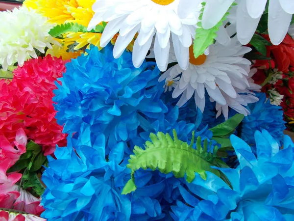 Flores Brillantes Hechas Tela Antecedentes Para Diseño — Foto de Stock