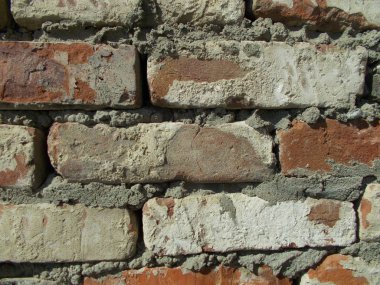 Tuğla. Duvar tuğladan yapılmıştır. Tasarım için arka plan.