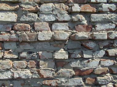 Tuğla. Duvar tuğladan yapılmıştır. Tasarım için arka plan.