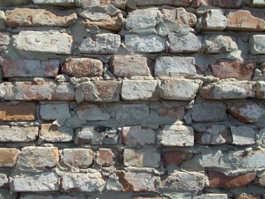 Tuğla. Duvar tuğladan yapılmıştır. Tasarım için arka plan.