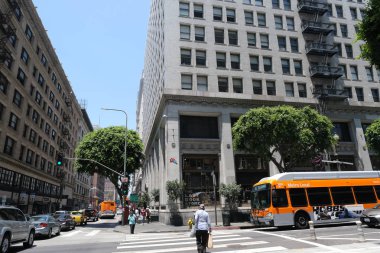 Binaların dış görünüşünün ayrıntıları ve unsurları. Los Angeles, Usa. Temmuz 2019