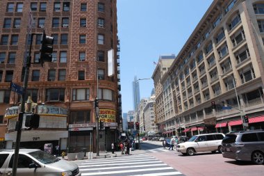 Binaların dış görünüşünün ayrıntıları ve unsurları. Los Angeles, Usa. Temmuz 2019