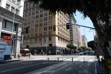 Binaların dış görünüşünün ayrıntıları ve unsurları. Los Angeles, Usa. Temmuz 2019