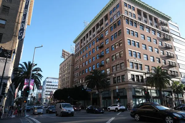 Binaların dış görünüşünün ayrıntıları ve unsurları. Los Angeles, Usa. Temmuz 2019