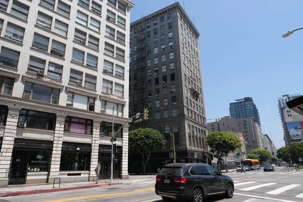 Binaların dış görünüşünün ayrıntıları ve unsurları. Los Angeles, Usa. Temmuz 2019