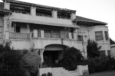 Binaların dış görünüşünün ayrıntıları ve unsurları. Los Angeles, Usa. Temmuz 2019