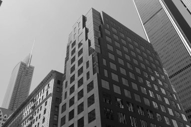 Binaların dış görünüşünün ayrıntıları ve unsurları. Los Angeles, Usa. Temmuz 2019