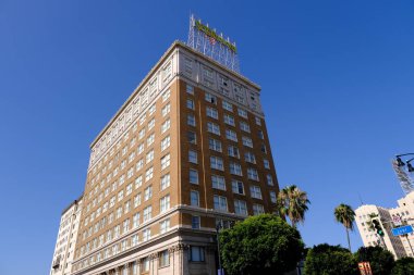 Binaların dış görünüşünün ayrıntıları ve unsurları. Los Angeles, Usa. Temmuz 2019