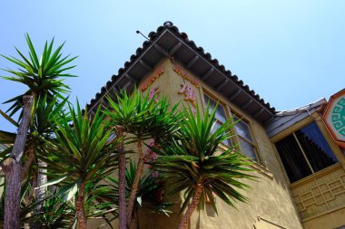 Binaların dış görünüşünün ayrıntıları ve unsurları. Los Angeles, Usa. Temmuz 2019