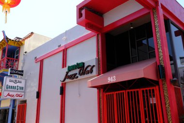 Binaların dış görünüşünün ayrıntıları ve unsurları. Los Angeles, Usa. Temmuz 2019