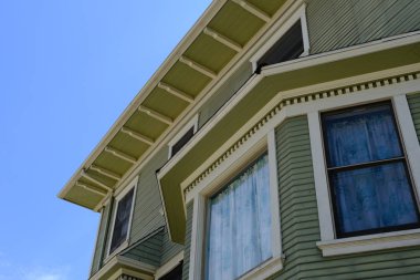 Binaların dış görünüşünün ayrıntıları ve unsurları. Los Angeles, Usa. Temmuz 2019