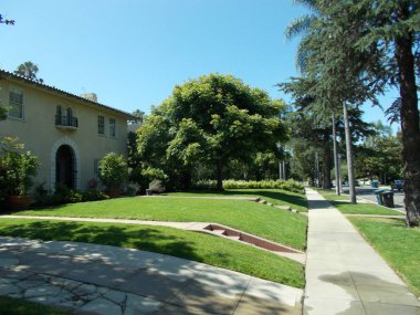 Binaların dış görünüşünün ayrıntıları ve unsurları. Los Angeles, Usa. Temmuz 2019