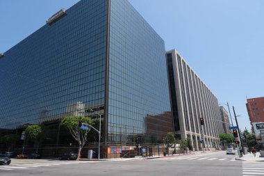 Binaların dış görünüşünün ayrıntıları ve unsurları. Los Angeles, Usa. Temmuz 2019