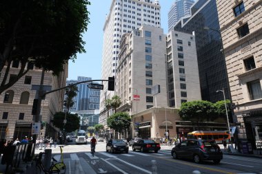 Binaların dış görünüşünün ayrıntıları ve unsurları. Los Angeles, Usa. Temmuz 2019