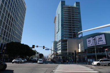 Binaların dış görünüşünün ayrıntıları ve unsurları. Los Angeles, Usa. Temmuz 2019