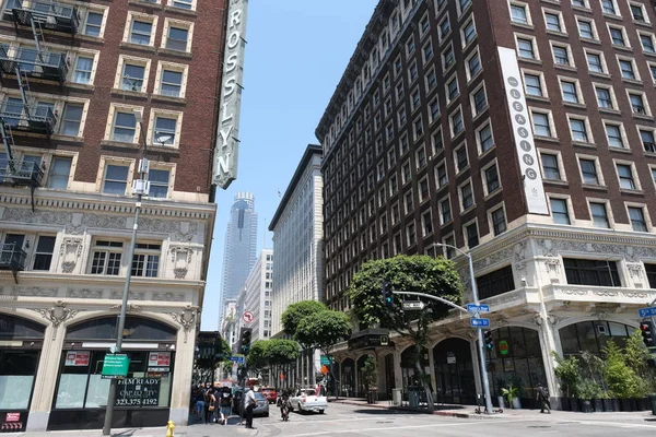 Detalles Elementos Fachada Los Edificios Los Ángeles Estados Unidos Julio — Foto de Stock